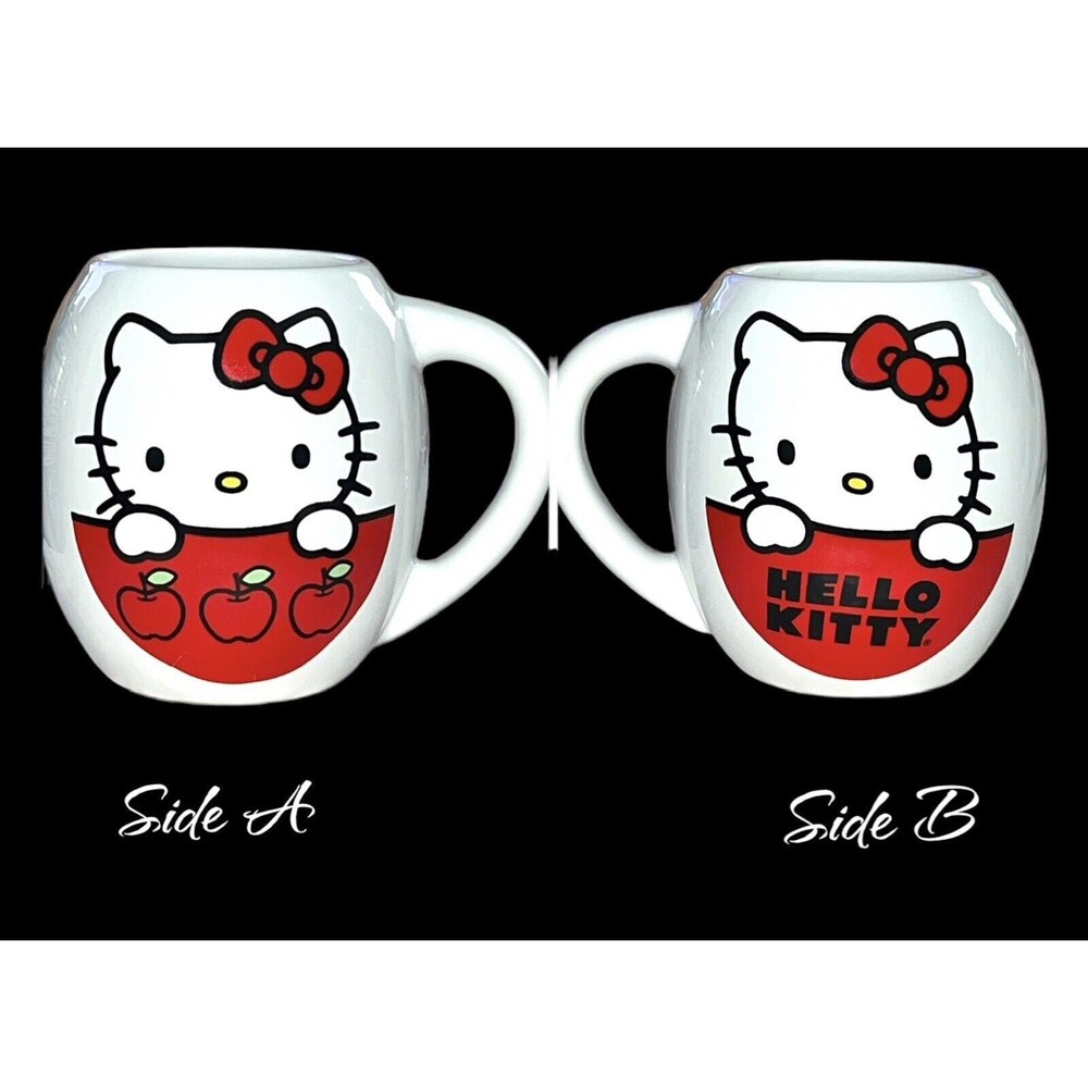 Sanrio Hello Kitty “I Love Apples” Double Sided Mug Substantial New